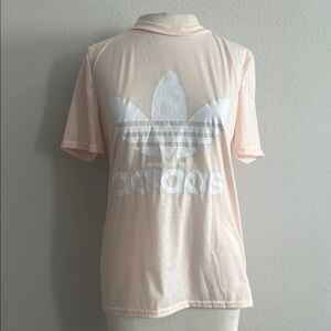 Adidas Soft Peach Tee with White Trefoil